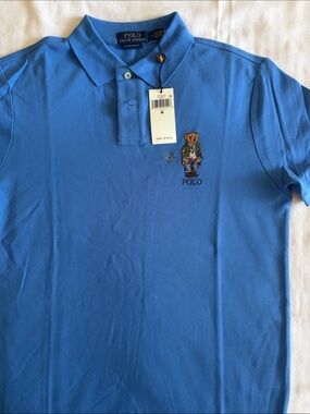 Ralph Lauren Light Blue Polo with Embroidered Bear